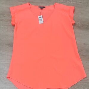 Express Women's Vibrant Orange Blouse